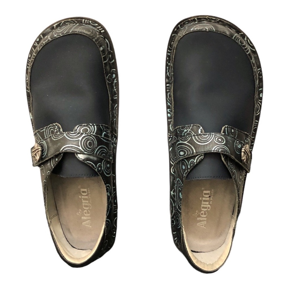 Alegria Leather Slip-Ons Shoes W Size EU41 Navy Blue/Bluish Silver Spherical